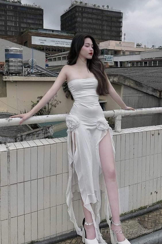 Sexy High Low Strapless White Prom Dresses 21Th Birthday Outfit Main image