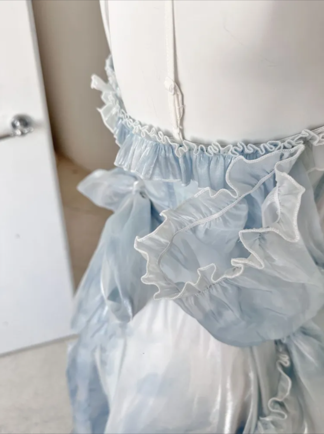 Sexy High Low Straps Blue Prom Dresses 21Th Birthday Outfit