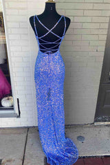 Sexy Iridescent Burgundy Sequin Prom Dresses Straps Glitter Evening Dress Uk