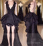 Sexy Layered Hi-Lo Lace Black Formal Prom Dress