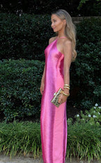 Sexy Mermaid Halter Hot Pink Long Prom Dresses