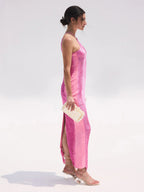Sexy Mermaid Halter Hot Pink Long Prom Dresses
