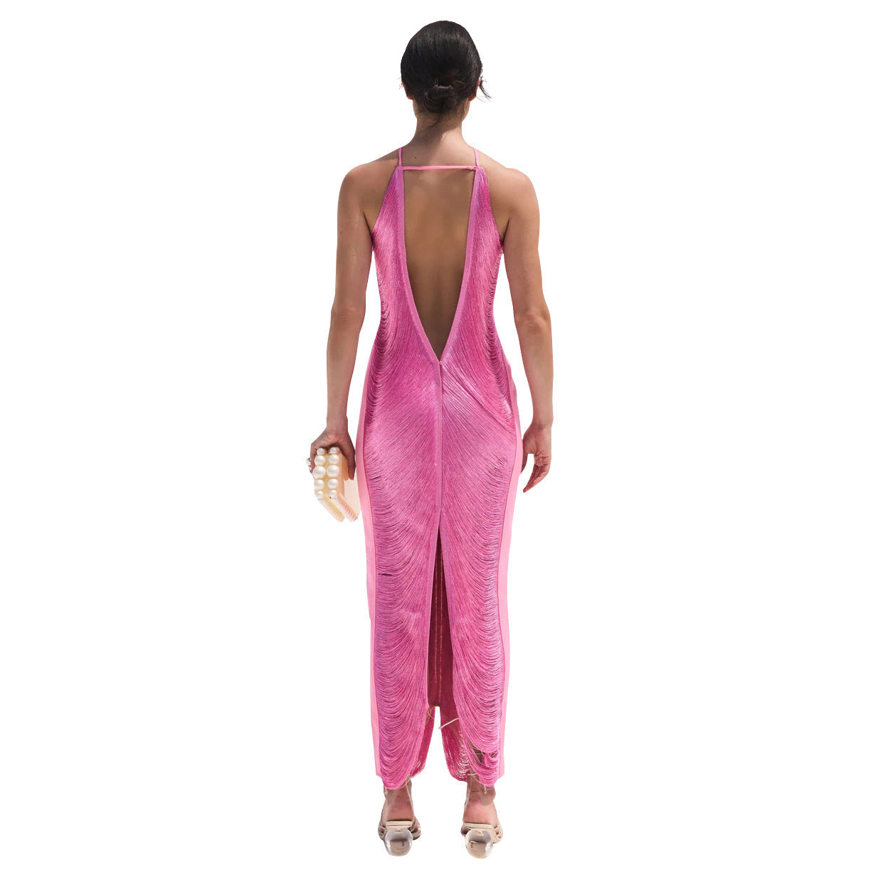 Sexy Mermaid Halter Hot Pink Long Prom Dresses
