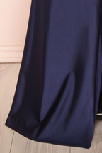 Sexy Mermaid Halter Sleeveless Navy Blue Long Prom Dresses
