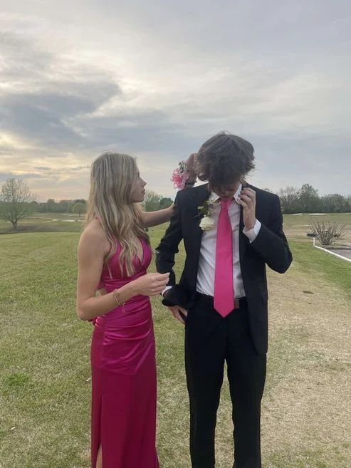 Sexy Mermaid Long Hot Pink Prom Dress Birthday Outfits