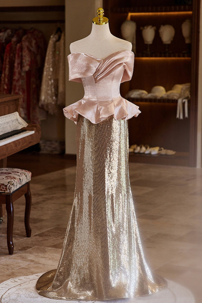 Sexy Mermaid Sequins Off the Shoulder Prom Dress