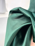Sexy Mermaid Sleeveless Green Satin Long Prom Dress