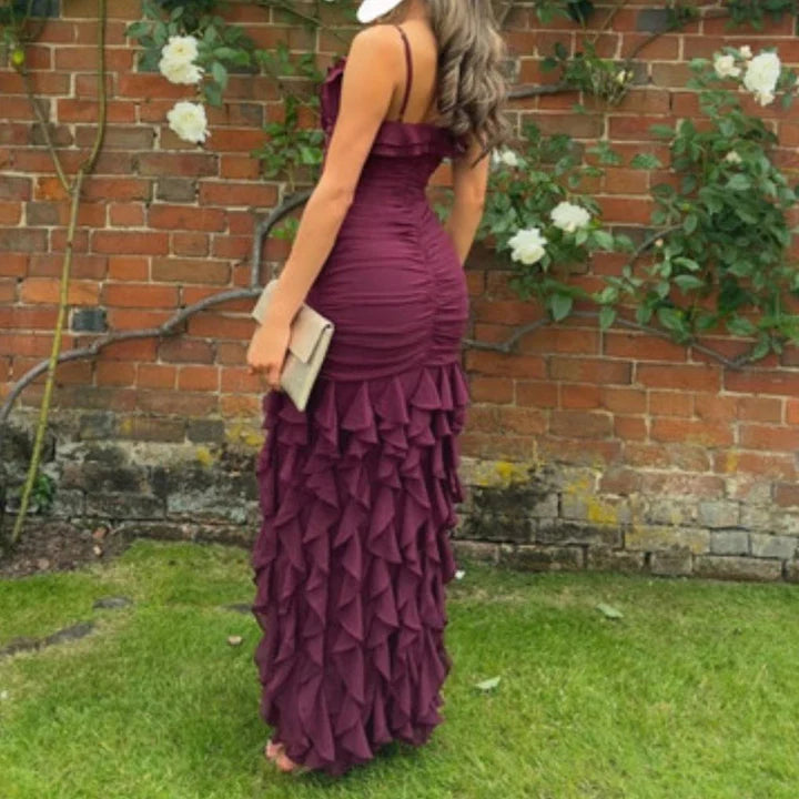 Sexy Mermaid Spaghetti Straps Ankle Length Chiffon Evening Dress Prom Dresses Secondary image