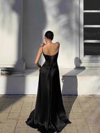 Sexy Mermaid Spaghetti Straps Black Birthday Dress 22Th Birthday Outfits