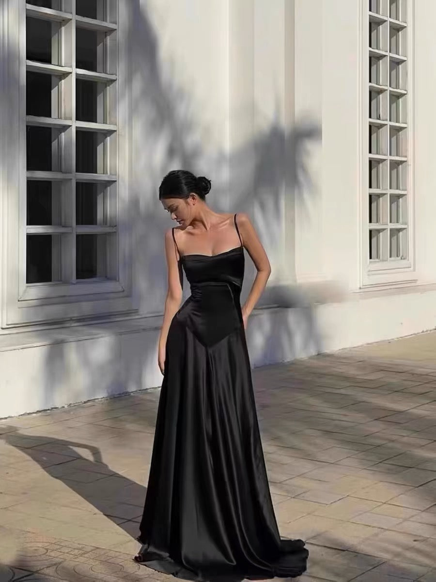 Sexy Mermaid Spaghetti Straps Black Birthday Dress 22Th Birthday Outfits
