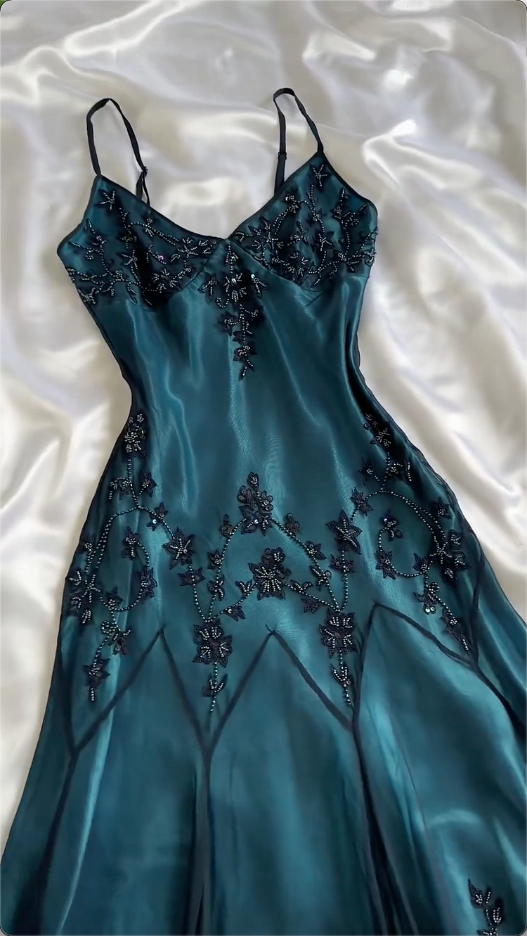 Sexy Mermaid Spaghetti Straps Floor Length Beads Evening Dress Prom Dresses