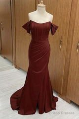 Sexy Mermaid Split Corset Dresses Off The Shoulder