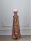 Sexy Mermaid Strapless Sequin Brown Long Prom Dresses