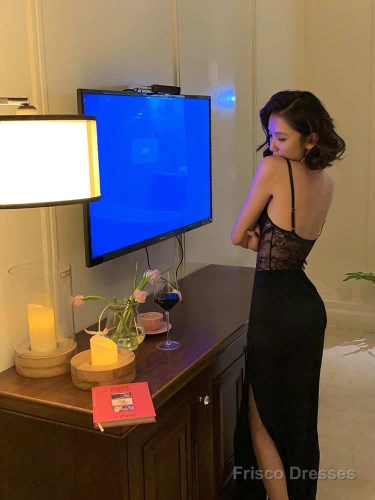 Sexy Mermaid Straps Black Lace Prom Dress 21Th Birthday Outfits Secondary image