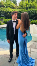 Sexy Mermaid Straps Neckline Backles Blue Long Prom Dress