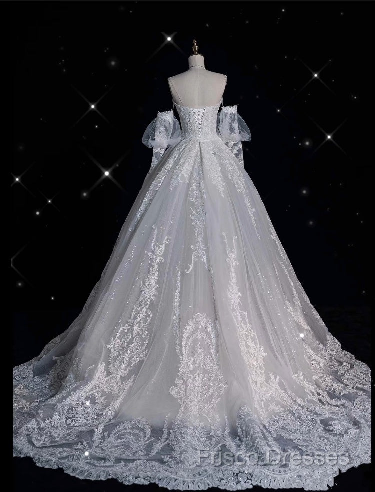Sexy Mermaid Sweetheart Long Sleeves White Lace Wedding Dress Brides Dress