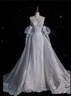 Sexy Mermaid Sweetheart Long Sleeves White Lace Wedding Dress Brides Dress