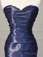 Sexy Mermaid Sweetheart Navy Blue Floor Length Evening Dress Prom Dresses