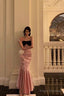 Sexy Mermaid Sweetheart White Long Satin Prom Dresses Birthday Outfits