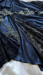 Sexy Navy Blue Mermaid Lace Prom Dress Party Dress