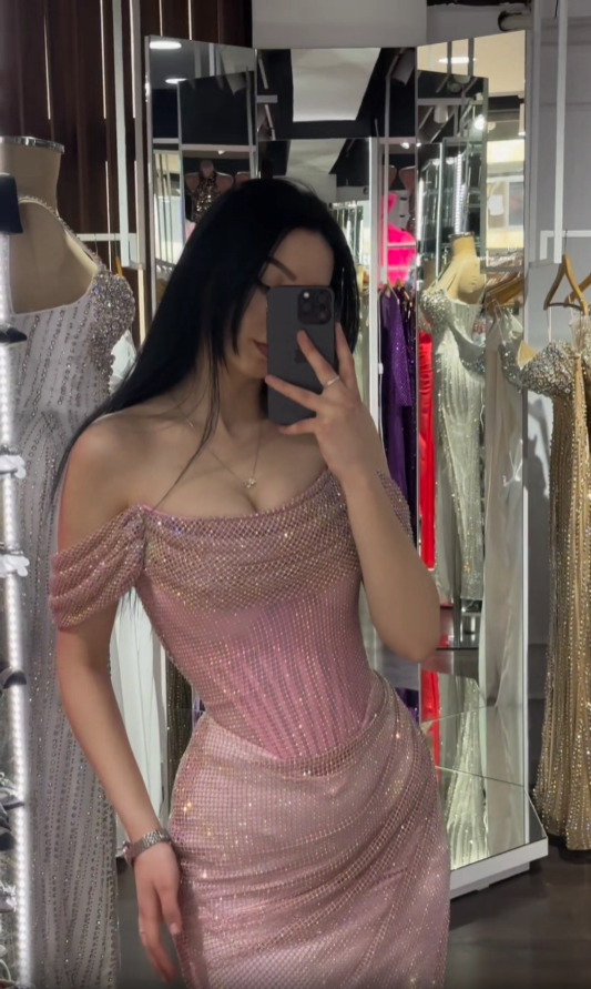 Sexy Off-Shoulder Sleeveless Mermaid Satin Long Evening Prom Dresses