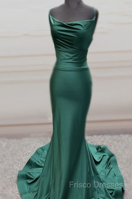 Sexy Open Back Mermaid Bridesmaid Dress Spaghetti Straps