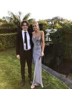 Sexy Prom Dresses Sheath Long Evening Dresses Spaghetti Straps Long Prom Dress