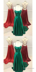 Sexy Red/Green/Burgundy Long Criss Cross Prom Dresses