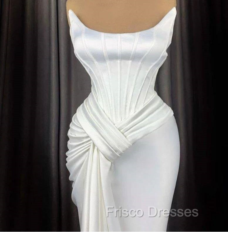 Sexy Robe De Soiree Mermaid Scoop Floor Length Satin Slit Long Formal Prom Dress Formal Prom Gown Evening Dress Secondary image