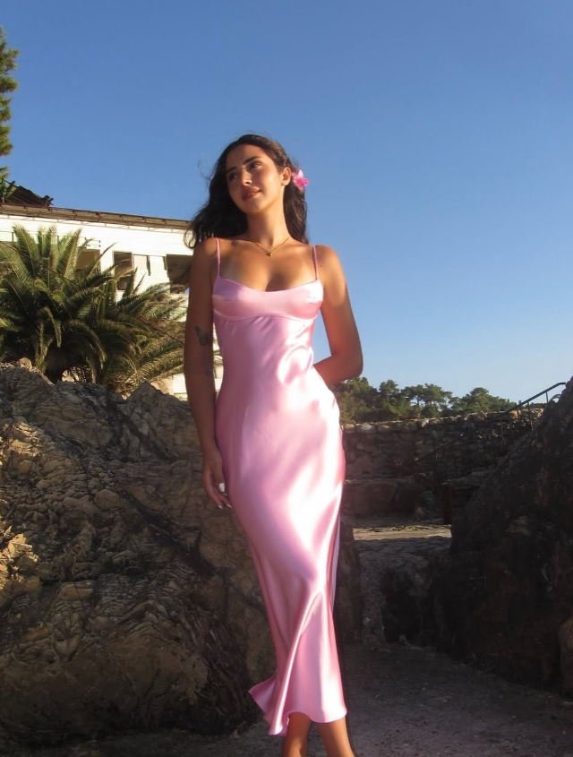 Pink Spaghetti Strap Long Prom Dress Secondary image