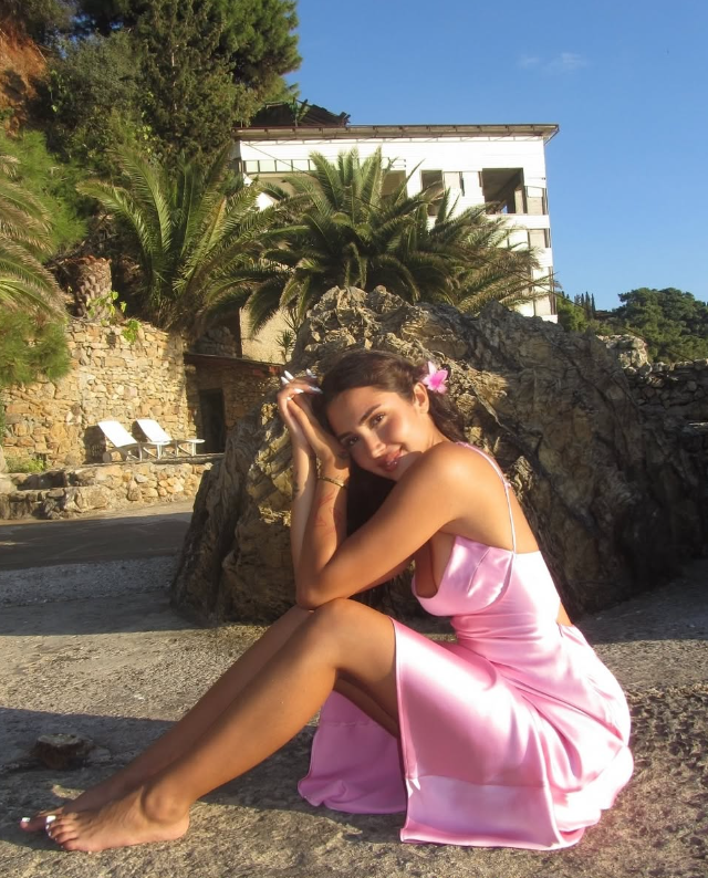 Pink Spaghetti Strap Long Prom Dress