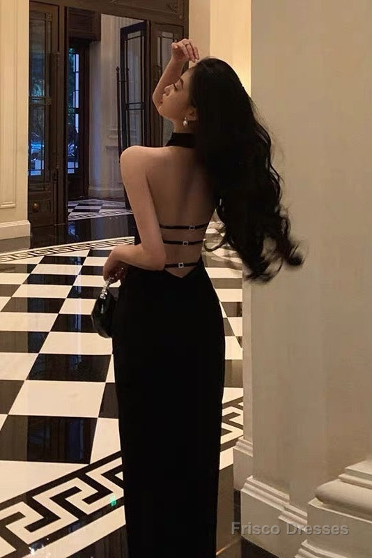Sexy Sheath High Neckline Backless Black Prom Dresses Birthday Outfits Secondary image
