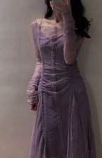 Sexy Sheath Off The Shoulder Grape Lace Beach Dress Women'S Vacation Dresses Birthday Dress