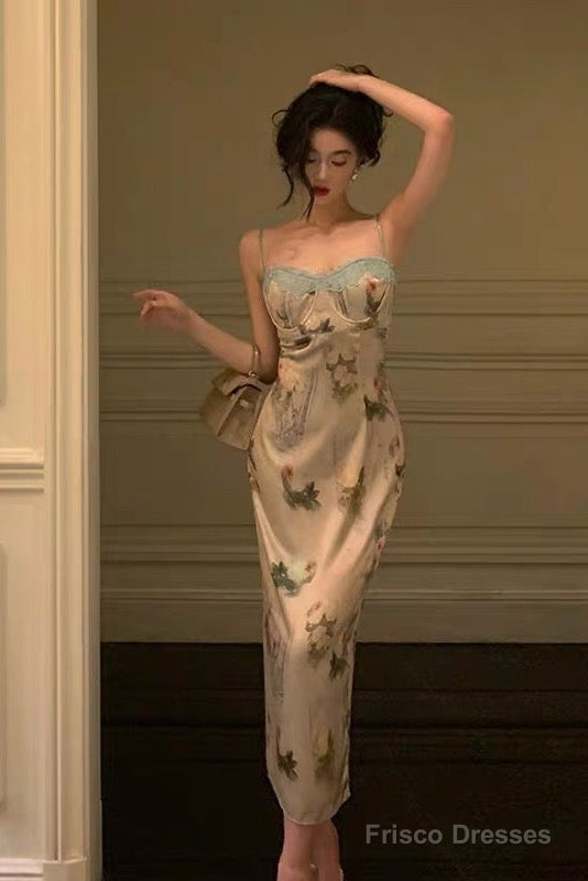 Sexy Sheath Spaghetti Straps Floral Lace Prom Dresses Birthday Outfits Evening Gown Secondary image