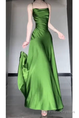 Sexy Sheath Spaghetti Straps Green Satin Beach Dress WomenS Vacation Dresses