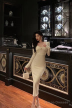 Sexy Sheath Strapless White Long Sleeves Prom Dresses Birthday Outfits Evening Gown