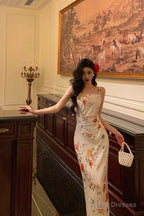 Sexy Sheath Straps Floral Prom Dresses Birthday Outfits Evening Gown Party Dress