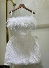 Sexy Sheath Straps White Homecoming Dress 16Th Birthday Outfits