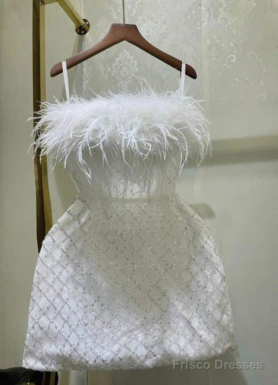 Sexy Sheath Straps White Homecoming Dress 16Th Birthday Outfits Main image