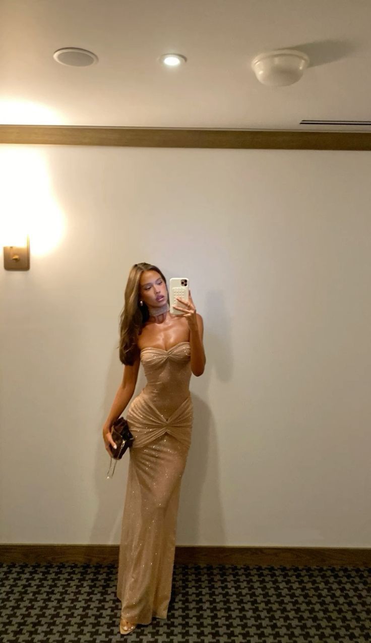 Sexy Sheath Sweetheart Sequin Floor Length Champagne Evening Dress Prom Dresses Main image