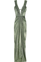Sexy Sheath V Neckline Green Long Prom Dresses
