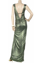 Sexy Sheath V Neckline Green Long Prom Dresses