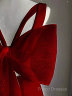 Sexy Sheath V Neckline Long Senior Red Formal Prom Dress Formal Dress