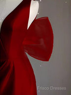Sexy Sheath V Neckline Long Senior Red Formal Prom Dress Formal Dress