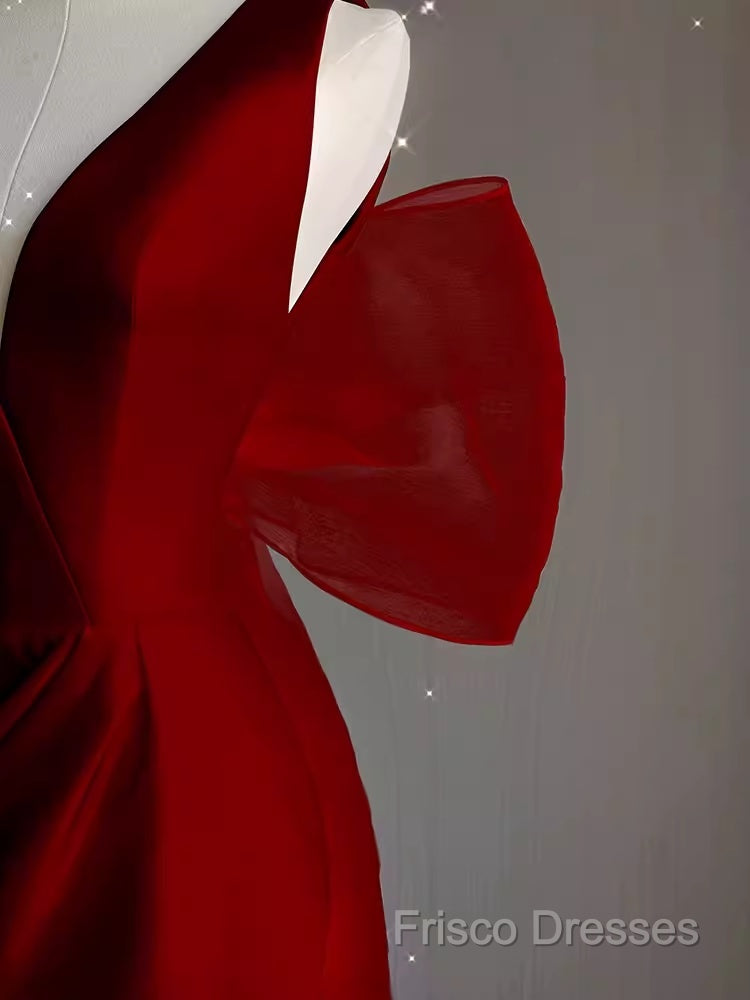 Sexy Sheath V Neckline Long Senior Red Formal Prom Dress Formal Dress