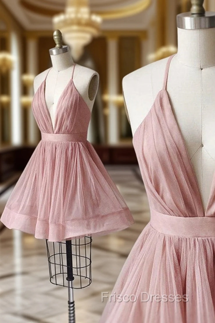 Sexy Short A-line Tulle Pleated Homecoming Dress Main image