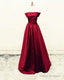 Sexy Strapless Long Satin Floor Length Bridesmaid Dresses For Wedding Party