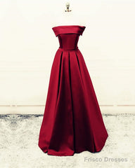 Sexy Strapless Long Satin Floor Length Bridesmaid Dresses For Wedding Party