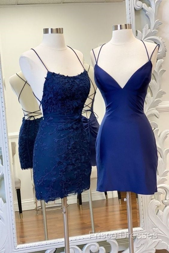 Sexy Straps Sheath Short Homecoming Dress Lace Backless Secondary image