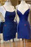 Sexy Straps Sheath Short Homecoming Dress Lace Backless